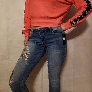 Bebe bling sequin skinny jean nwt